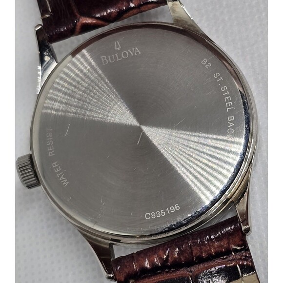 Men's Caravelle New York by Bulova Black Dial Brown Leather Strap Watch 13 - Picture 9 of 9